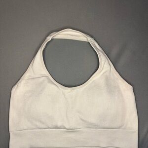 NVGTN White Halter Sports Bra